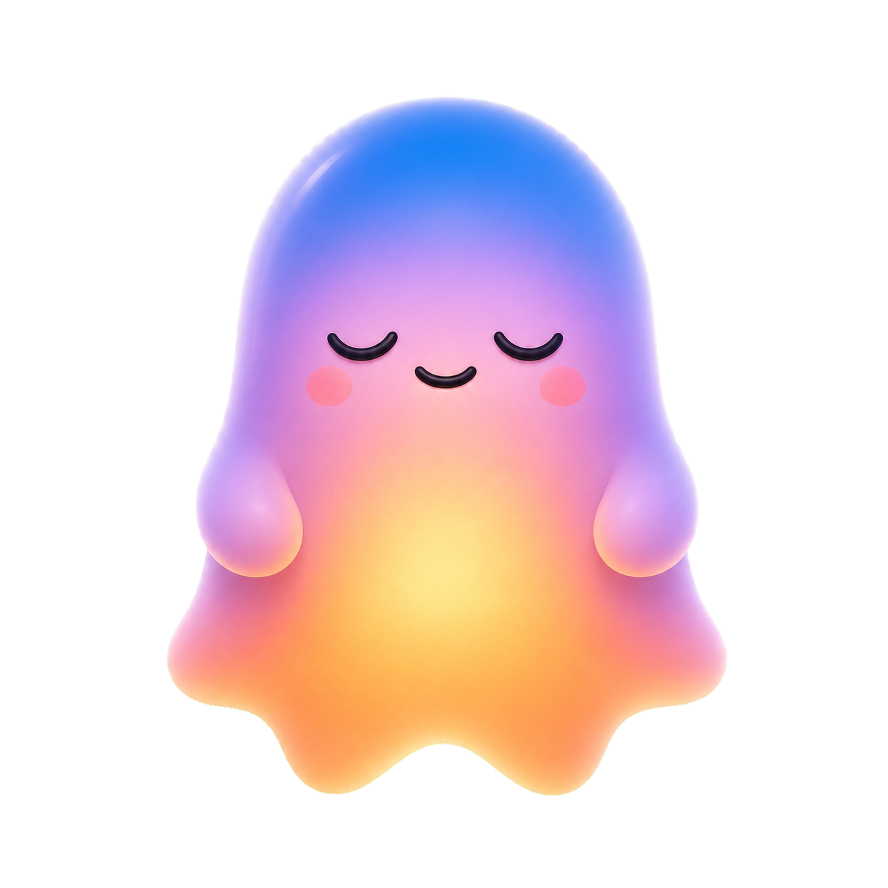Husha — soft glowing ghost mascot